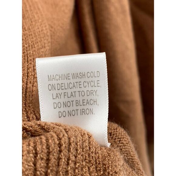 COCO+CARMEN Women's Brown Rib Knit Open-Front Short Sleeve Cardigan SZ OS - Picture 9 of 10